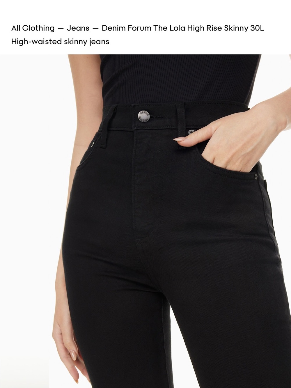 Denim Forum Black High-Rise Skinny Jeans